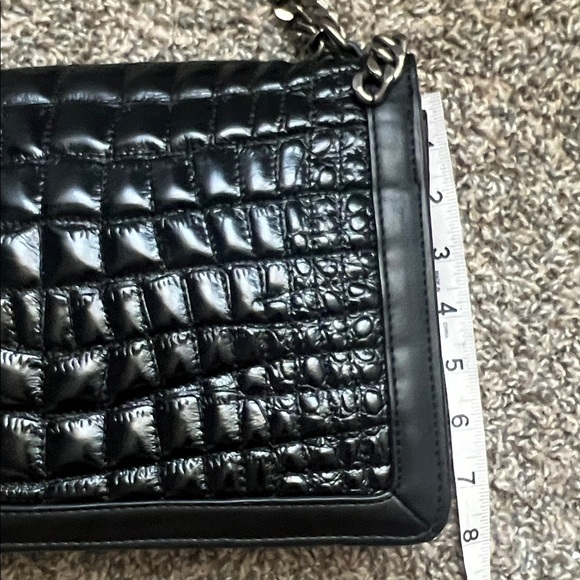 Zara Elegant Black Whimsigoth Quilted Chain Minimalist Women's Bag - Picture 7 of 11